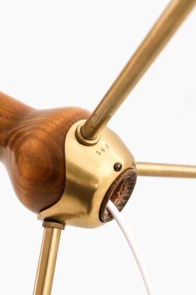 Hans Bergstr m Floor Lamp in Brass and Metal by Hans Bergstr m 1940s