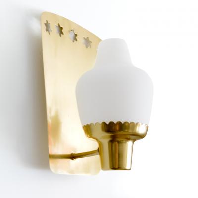 Hans Bergstr m HANS BERGSTROM BRASS SCONCES OPALINE SHADES ATELJ LYKTAN SWEDEN