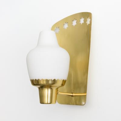 Hans Bergstr m HANS BERGSTROM BRASS SCONCES OPALINE SHADES ATELJ LYKTAN SWEDEN