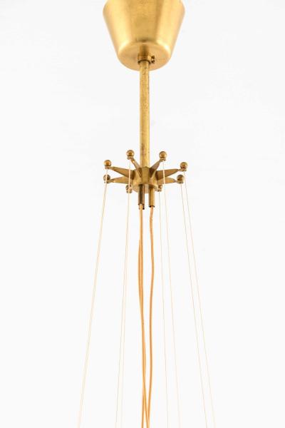 Hans Bergstr m Hans Bergstr m Brass Fabric Ceiling Lamp by ASEA 1950s
