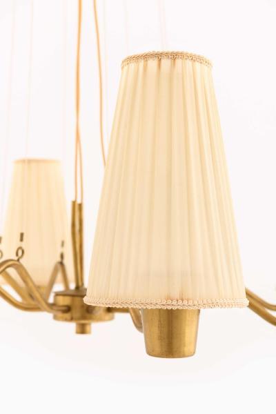 Hans Bergstr m Hans Bergstr m Brass Fabric Ceiling Lamp by ASEA 1950s