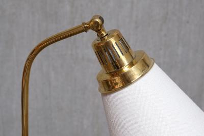 Hans Bergstr m Hans Bergstr m Brass and Elm Floor Lamp Model 547 Atelj Lyktan Sweden 1940s