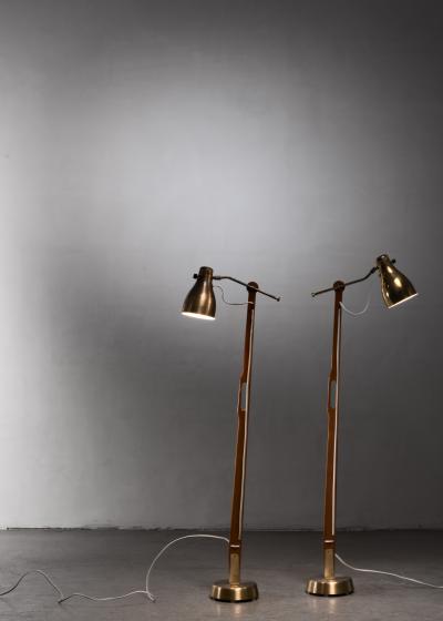 Hans Bergstr m Hans Bergstr m pair of floor lamps for Lyktan Sweden 1940s