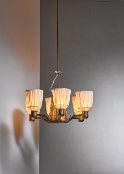 Hans Bergstr m Hans Bergstrom 1940s six armed chandelier