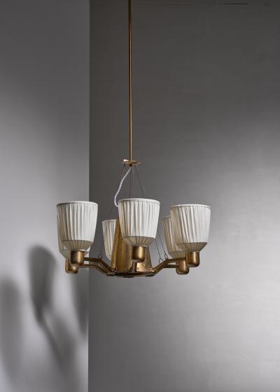 Hans Bergstr m Hans Bergstrom 1940s six armed chandelier