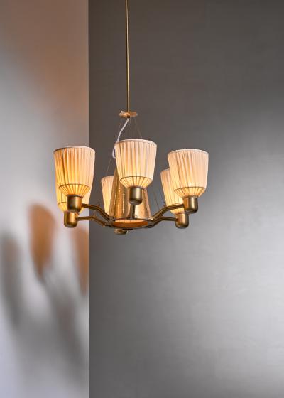 Hans Bergstr m Hans Bergstrom 1940s six armed chandelier