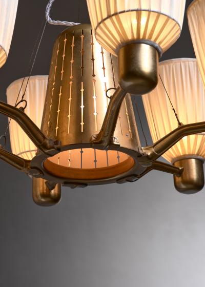 Hans Bergstr m Hans Bergstrom 1940s six armed chandelier