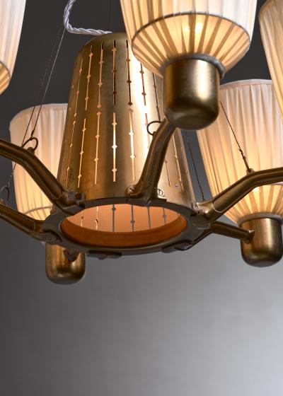 Hans Bergstr m Hans Bergstrom 1940s six armed chandelier