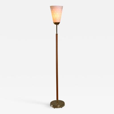 Hans Bergstr m Hans Bergstrom brass and glass floor lamp Sweden