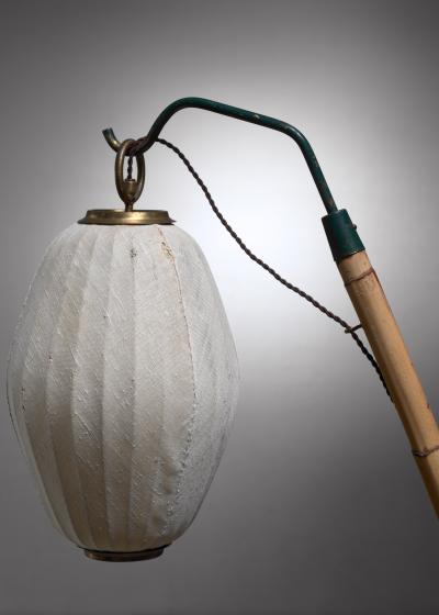 Hans Bergstr m Hans Bergstrom curved bamboo floor lamp