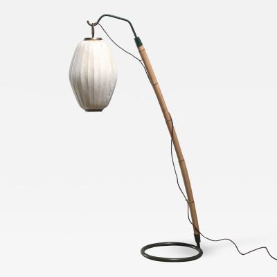 Hans Bergstr m Hans Bergstrom curved bamboo floor lamp