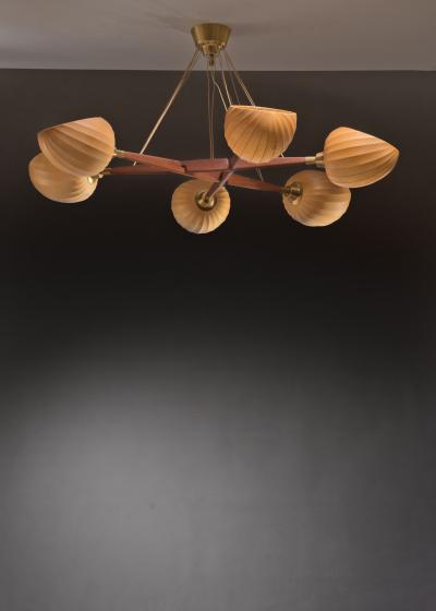 Hans Bergstr m Hans Bergstrom large chandelier with six shades
