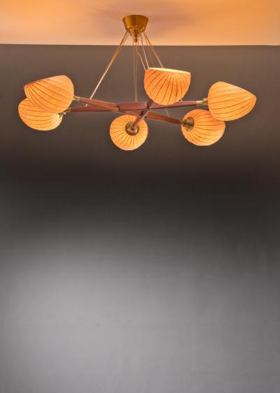 Hans Bergstr m Hans Bergstrom large chandelier with six shades
