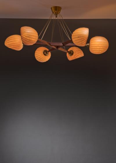 Hans Bergstr m Hans Bergstrom large chandelier with six shades