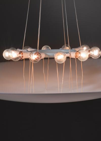 Hans Bergstr m Large Hans Bergstrom plexiglass ceiling lamp