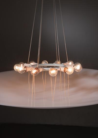 Hans Bergstr m Large Hans Bergstrom plexiglass ceiling lamp