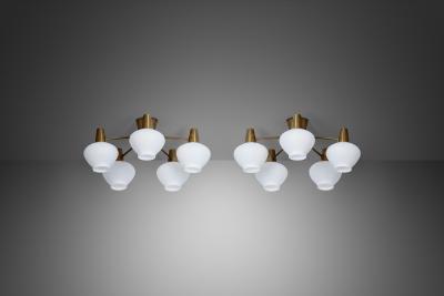 Hans Bergstr m Pair of Ceiling Lamps by Hans Bergstr m for Asea Sweden Mid 20th Century