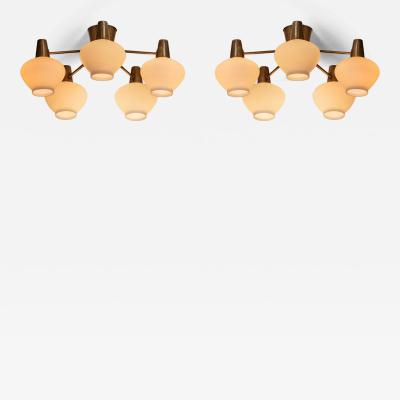 Hans Bergstr m Pair of Ceiling Lamps by Hans Bergstr m for Asea Sweden Mid 20th Century