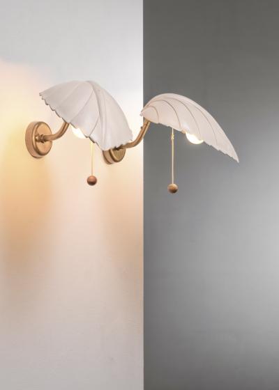 Hans Bergstr m Pair of Hans Bergstr m C443 wall lamps