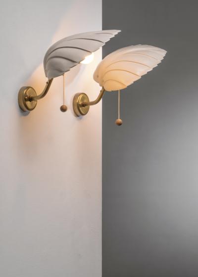 Hans Bergstr m Pair of Hans Bergstr m C443 wall lamps
