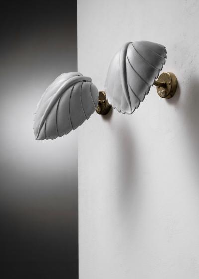 Hans Bergstr m Pair of Hans Bergstr m C443 wall lamps