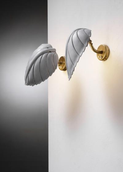 Hans Bergstr m Pair of Hans Bergstr m C443 wall lamps
