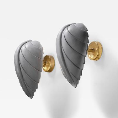 Hans Bergstr m Pair of Hans Bergstr m C443 wall lamps