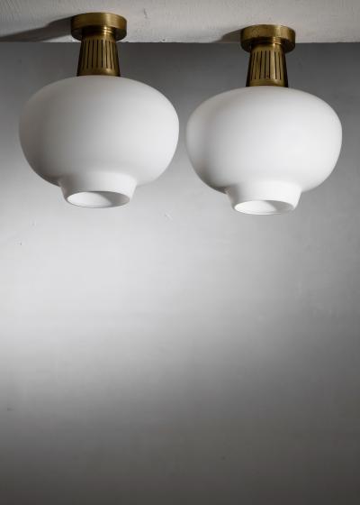 Hans Bergstr m Pair of Hans Bergstr m ceiling lamps for Atelj Lyktan