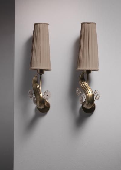 Hans Bergstr m Pair of Hans Bergstr m wall lamps
