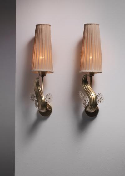 Hans Bergstr m Pair of Hans Bergstr m wall lamps