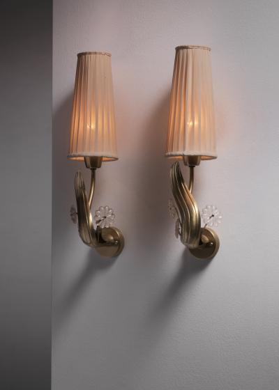 Hans Bergstr m Pair of Hans Bergstr m wall lamps