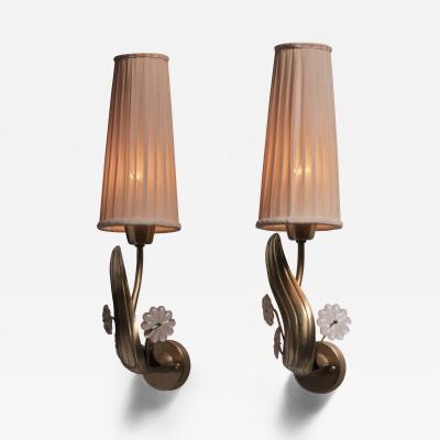 Hans Bergstr m Pair of Hans Bergstr m wall lamps