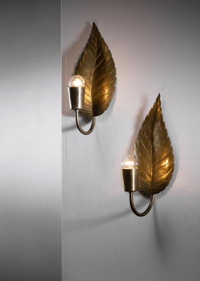 Hans Bergstr m Pair of Hans Bergstr m wall lamps