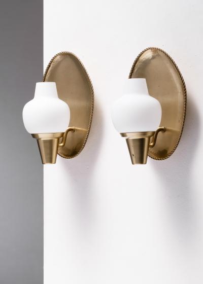 Hans Bergstr m Pair of Hans Bergstr m wall lamps for Atelj Lyktan
