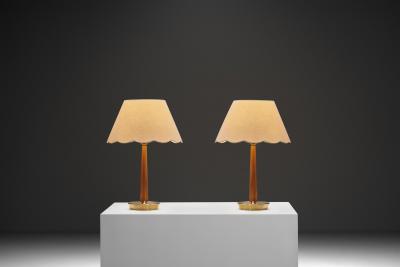Hans Bergstr m Pair of Model E 1240 Table Lamps by Hans Bergstr m for ASEA Sweden 1940s