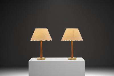 Hans Bergstr m Pair of Model E 1240 Table Lamps by Hans Bergstr m for ASEA Sweden 1940s