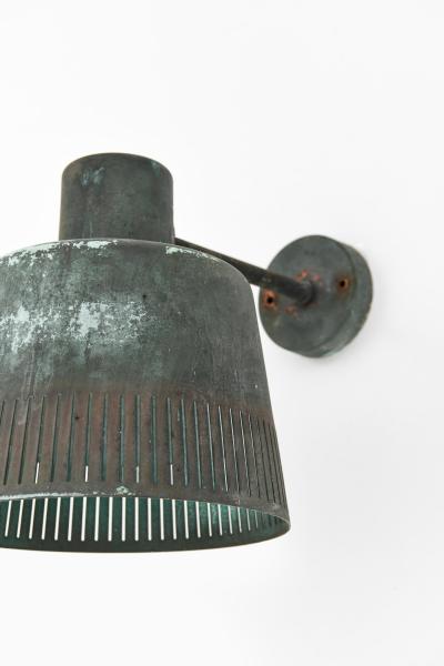 Hans Bergstr m Pair of Scandinavian Modern Wall Lamps in Copper by Hans Bergstr m 1940s
