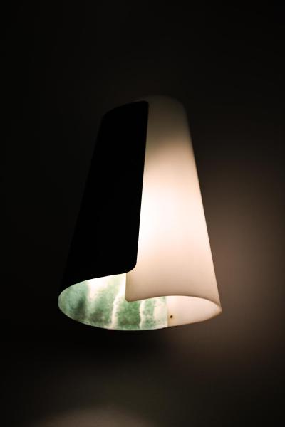 Hans Bergstr m Pair of Wall Lamps in Copper and Plexiglass by Hans Bergstr m 1940s