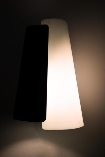 Hans Bergstr m Pair of Wall Lamps in Copper and Plexiglass by Hans Bergstr m 1940s