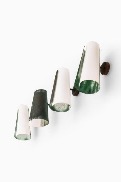 Hans Bergstr m Pair of Wall Lamps in Copper and Plexiglass by Hans Bergstr m 1940s