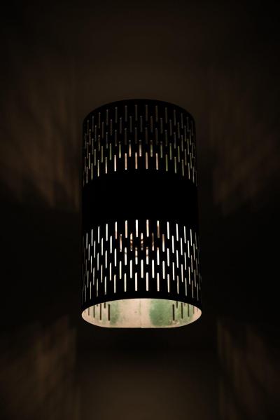 Hans Bergstr m Pair of Wall Lamps in Copper by Hans Bergstr m 1940s