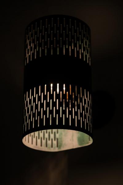 Hans Bergstr m Pair of Wall Lamps in Copper by Hans Bergstr m 1940s