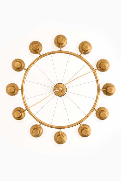 Hans Bergstr m Scandinavian Modern Ceiling Lamp in Brass Opaline Glass by Hans Bergstr m