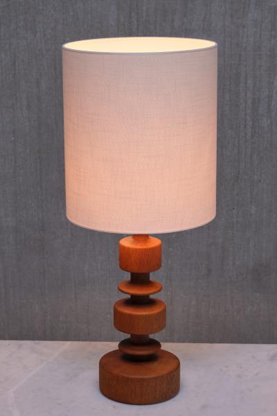 Hans Bergstr m Sculptural Hans Bergstr m Oak Table Lamp Model 762 Atelj Lyktan Sweden 1960s