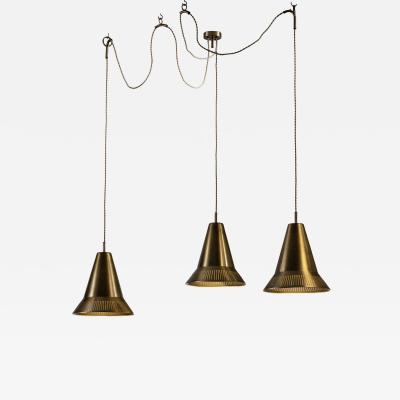 Hans Bergstr m Set of 3 Hans Bergstr m brass pendants