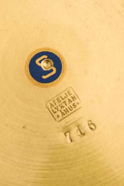 Hans Bergstr m Table Lamp in Brass and Mahogany by Hans Bergstr m 1950s