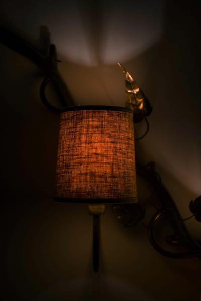 Hans Bergstr m Wall Lamp Probably Produced by Atelj Lyktan