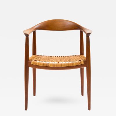 Hans Wegner Hans J Wegner Round Chair In Teak With Original Cane Seat