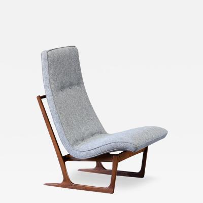 Hans Juergens Mid Century Modern Sculpted Sleigh Base Lounge Chair by Hans Juergens