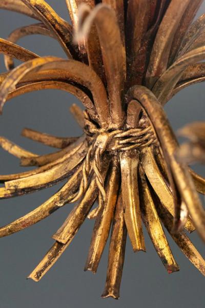 Hans K gl 1940s Hollywood Regency Hans K gl Gilt Sheaf of Wheat Five Arm Chandelier